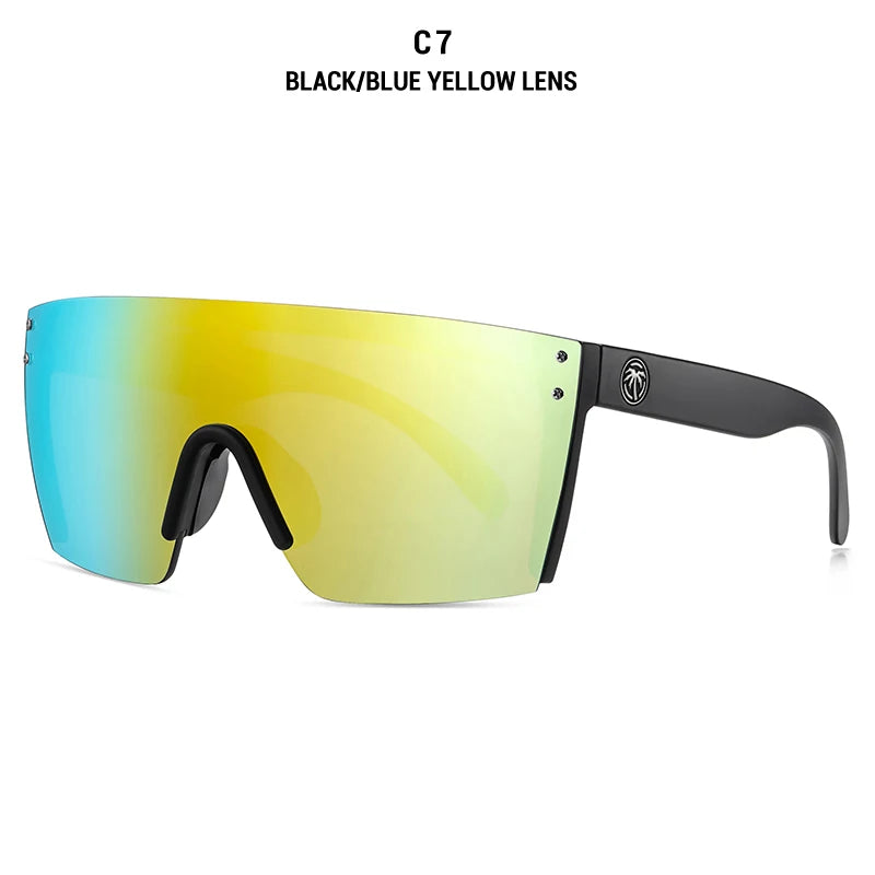 NEW luxury BRAND Mirrored Polarized lens heat wave Sunglasses men sport goggle uv400 protection with case