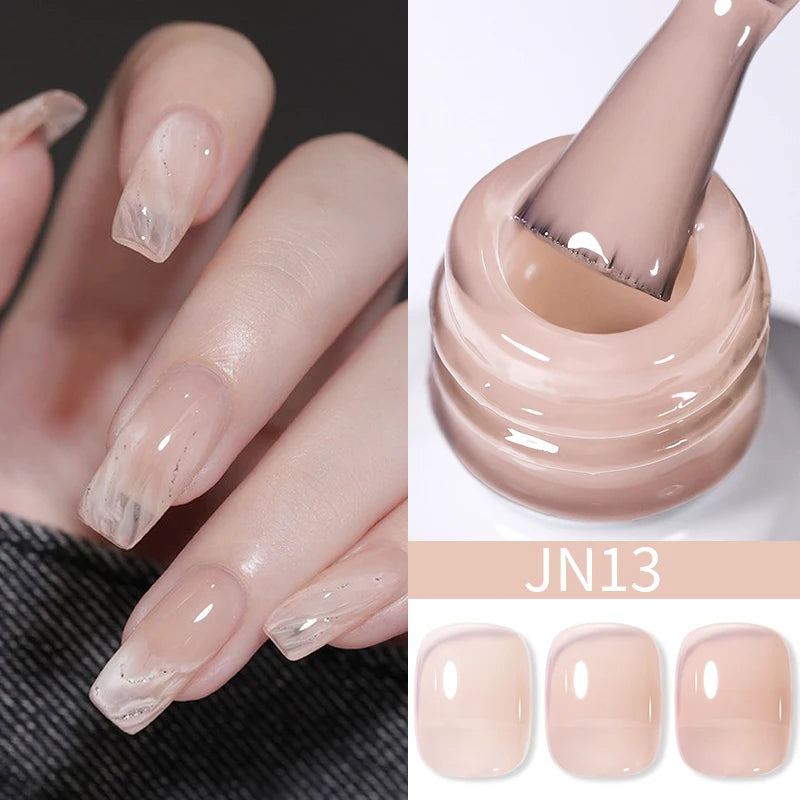 BORN PRETTY 10ml Translucent Jelly Nude Gel Nail Polish Colorful Varnish Semi Permanent UV LED Nail Art Manicure Gel