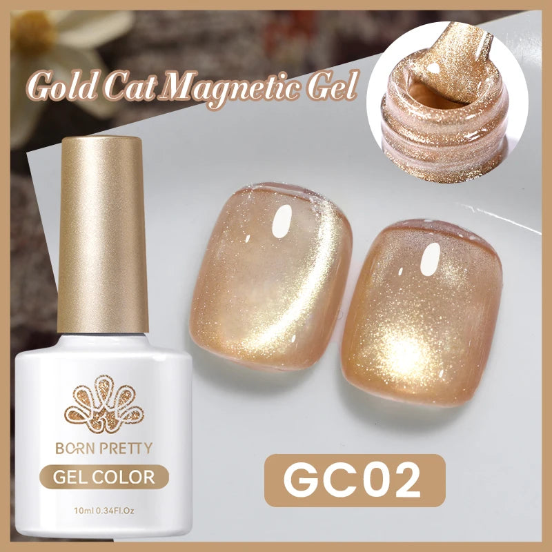 BORN PRETTY 10ml Black Glass Cat Magnetic Gel Nail Polish Punk Style Nail Art Manicure Varnis Semi Permanent Gel