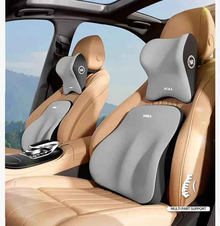 2025 Car Memory Foam Headrest Set Car Neck Pillow Car Lumbar Waist Cushion Waist Support Car Seat Pillow Accessories Tools