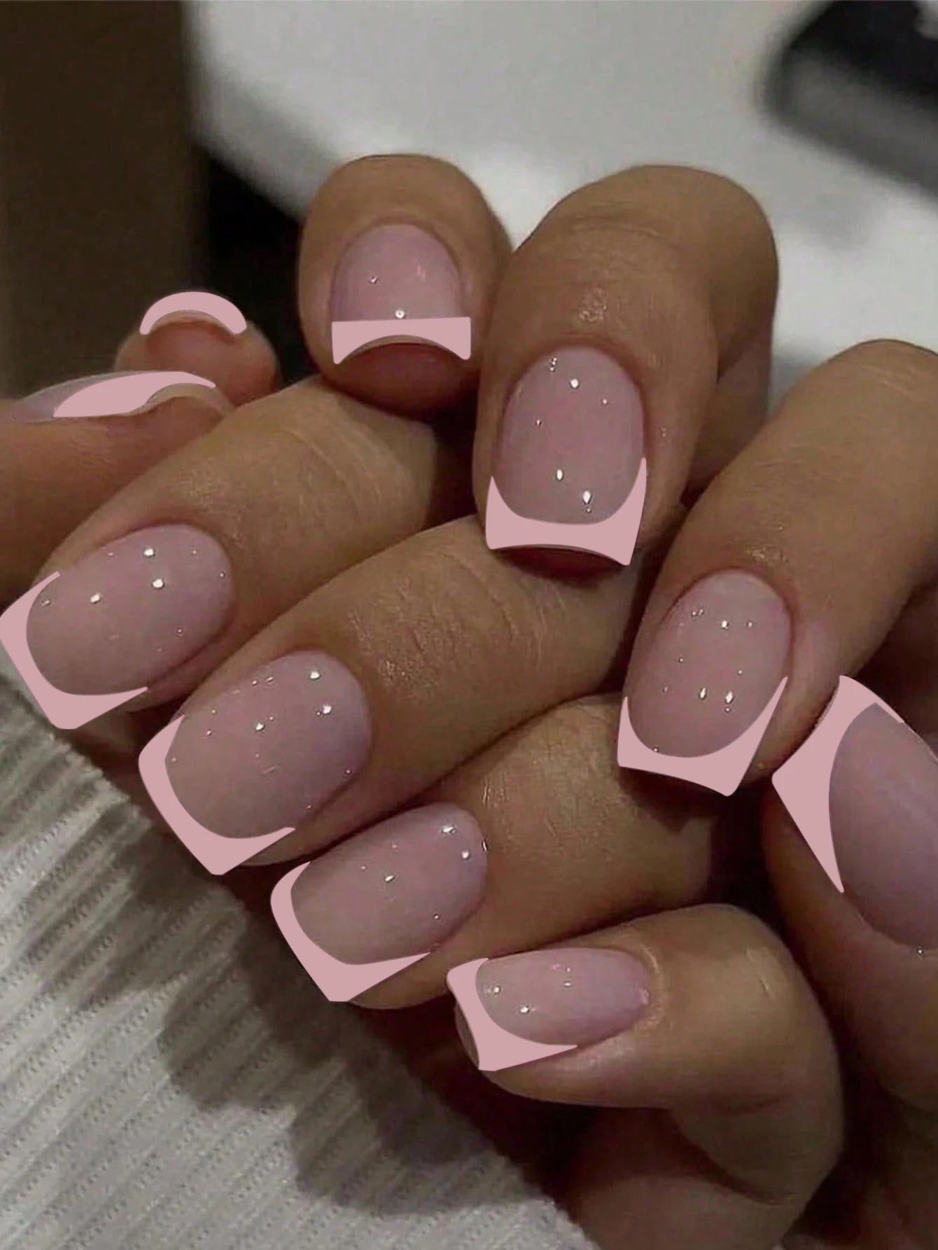 ARTAUG 24PCS Press On Nails Short Almond Wine Red High Saturation Fake Press On Nails Korean Press On Nails Valentine'S Day