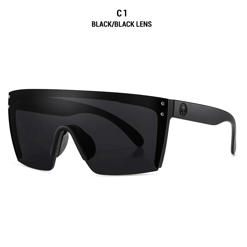 NEW luxury BRAND Mirrored Polarized lens heat wave Sunglasses men sport goggle uv400 protection with case