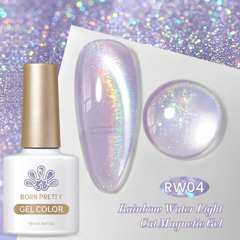 BORN PRETTY 10ml Super Shining Reflective Cat Magnetic Gel Ultra Shine Glitter Red Silver Soak Off UV LED Gel Nail Art Varnish