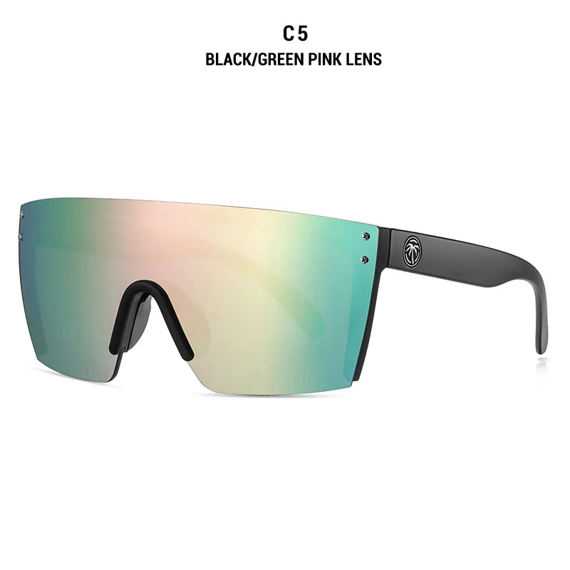 NEW luxury BRAND Mirrored Polarized lens heat wave Sunglasses men sport goggle uv400 protection with case
