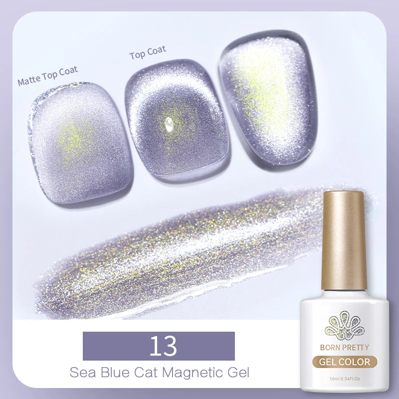 BORN PRETTY 10ml Black Glass Cat Magnetic Gel Nail Polish Punk Style Nail Art Manicure Varnis Semi Permanent Gel