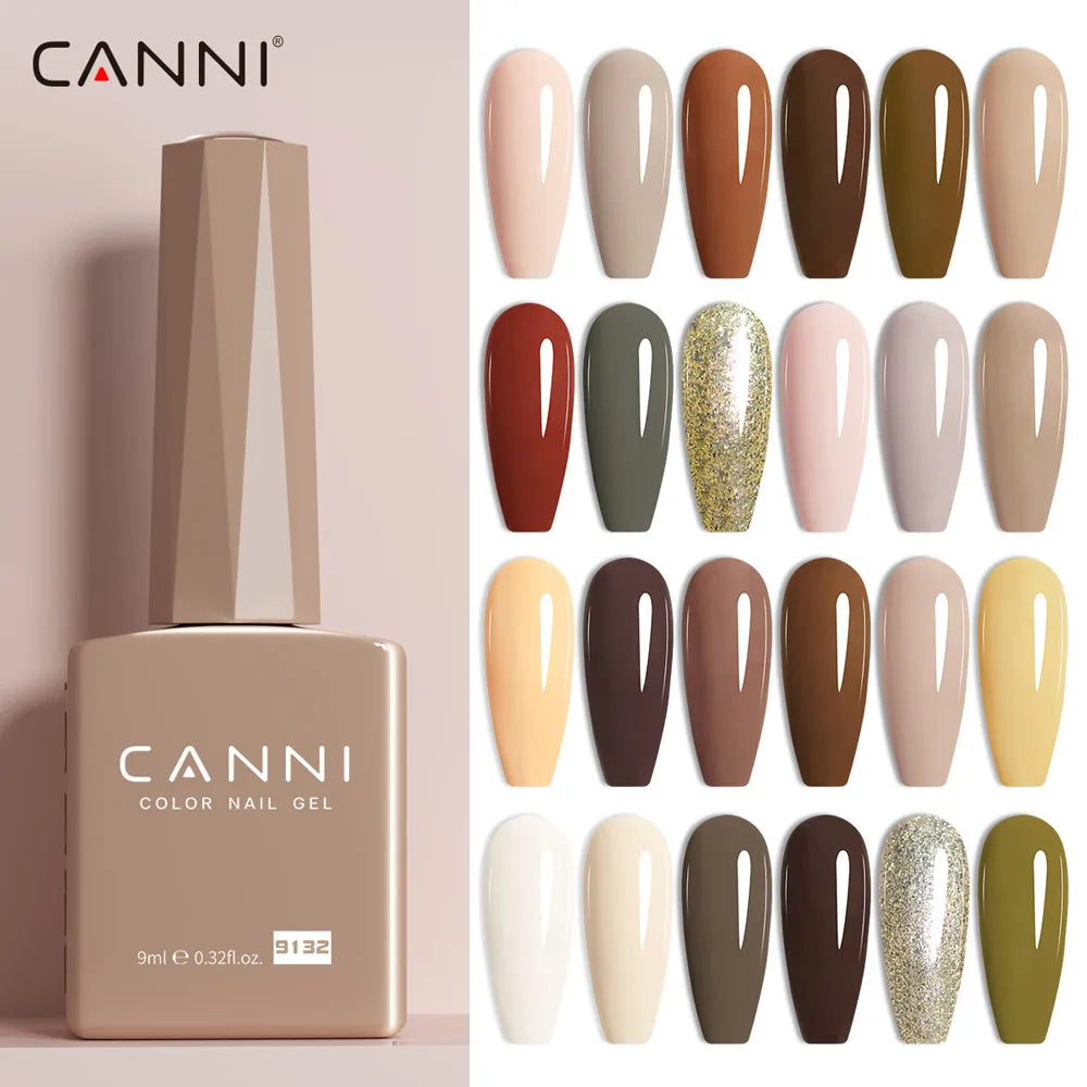 CANNI Hema Free Nail Gel Polish Christmas Red Color Collection Semi Permanent Nail Dehydrator Primer 9ml French Gorgeous Color