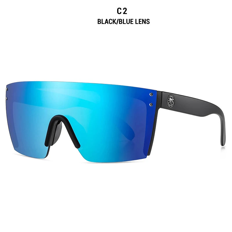 NEW luxury BRAND Mirrored Polarized lens heat wave Sunglasses men sport goggle uv400 protection with case