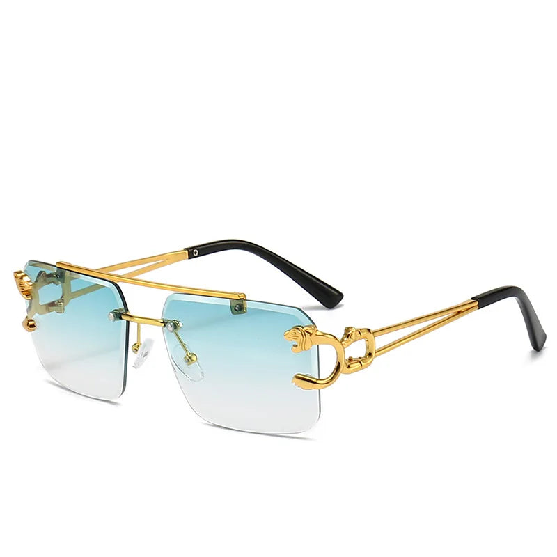 Luxury Square Sunglasses Man Woman Brand Designer Vintage Rimless Sun Glasses Male Female Fashion Retro Mirror Oculos De Sol