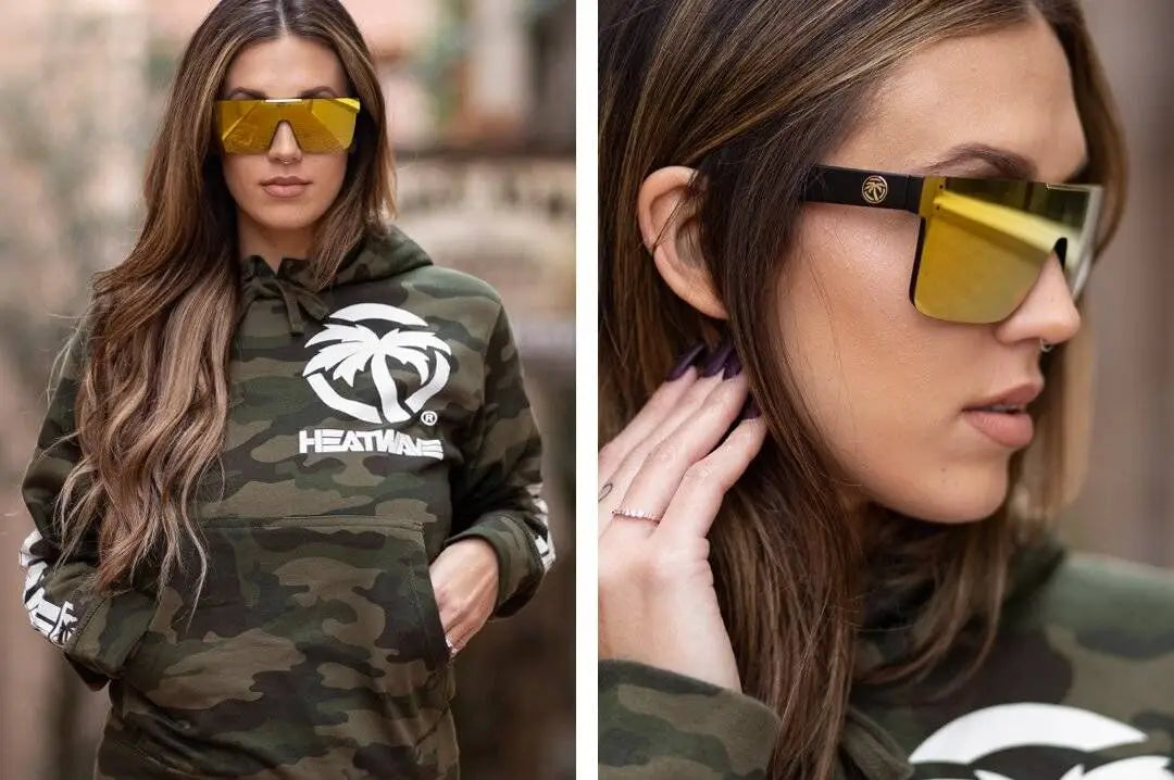 NEW luxury BRAND Mirrored Polarized lens heat wave Sunglasses men sport goggle uv400 protection with case