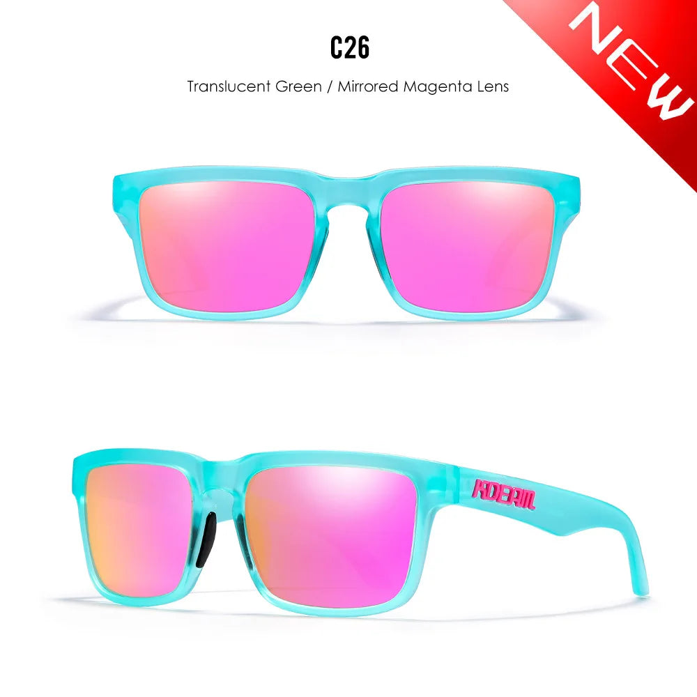 2025 Kdeam Polarized Sunglasses for Men Women Fashion Unisex Brand Trendy Outdoor Eyewear For Couple Mirror red lens