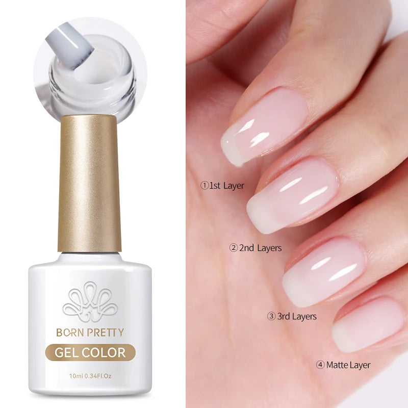 BORN PRETTY 10ml Glitter Silver Liner Paint Gel Nail Polish Line Stripe Gel Vernis Semi Permanent for Drawing Line French Nails