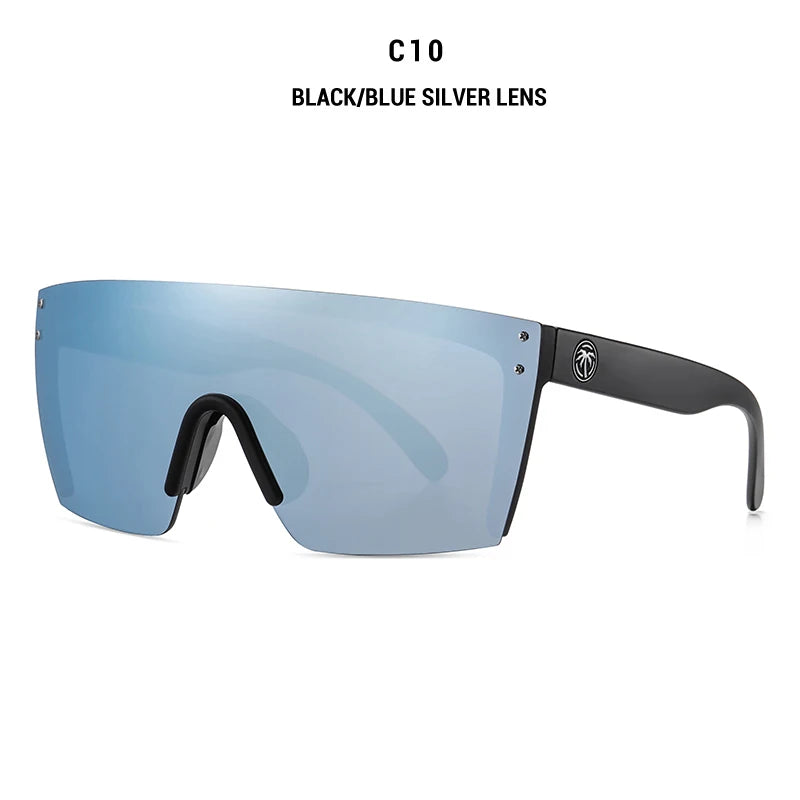 NEW luxury BRAND Mirrored Polarized lens heat wave Sunglasses men sport goggle uv400 protection with case