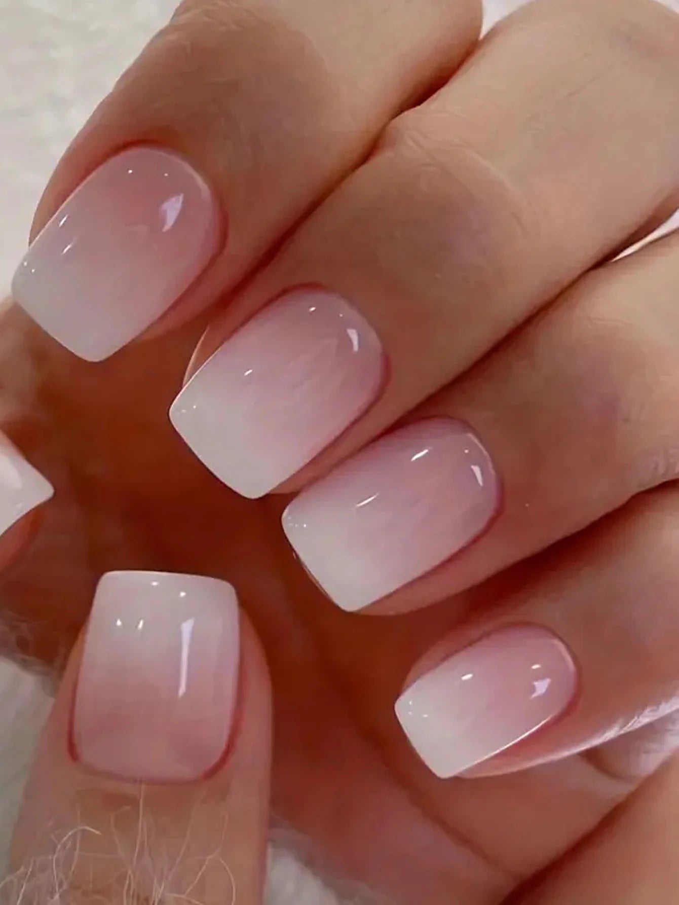 ARTAUG 24pcs Glossy Pink Press On Nails Medium Square Fake Nail Elegantstyle False Nail Full Cover Fake Nail For Stylish Women