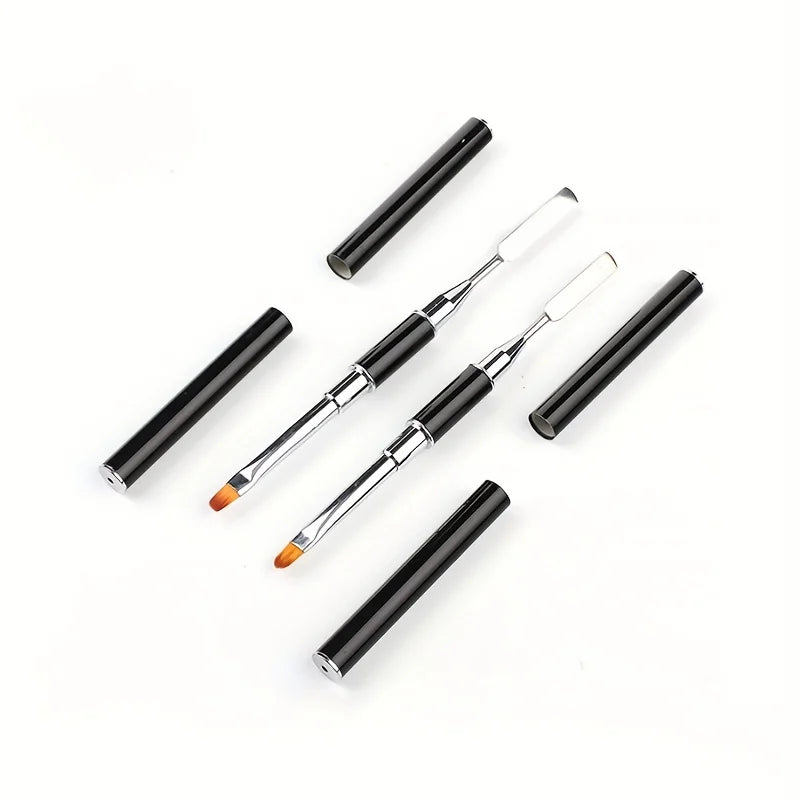 New Gel Brush & Picker 2 in 1 Design Nail Brush and Spatula Gel Nail Brush Tool for Acrylic Nails Extension Gel