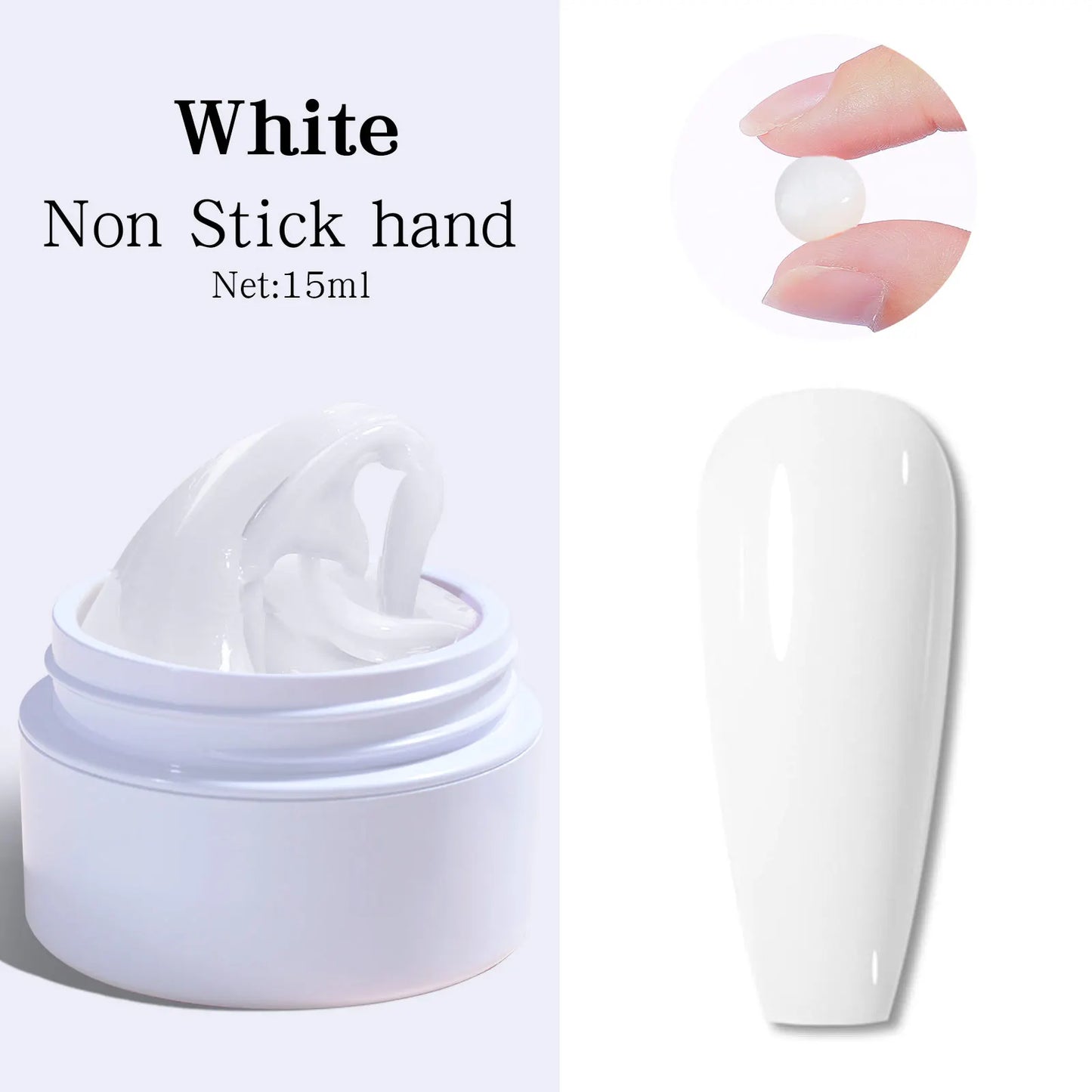 15ML Solid Non Stick Hand Extension Gel Nail Polish -Pink/White/Clear Extension Gel for Mnicure Carving Nail Art Emboss Hard Gel