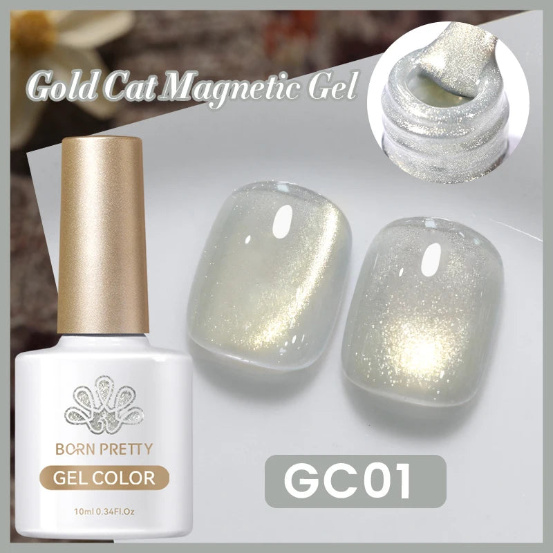 BORN PRETTY 10ml Black Glass Cat Magnetic Gel Nail Polish Punk Style Nail Art Manicure Varnis Semi Permanent Gel
