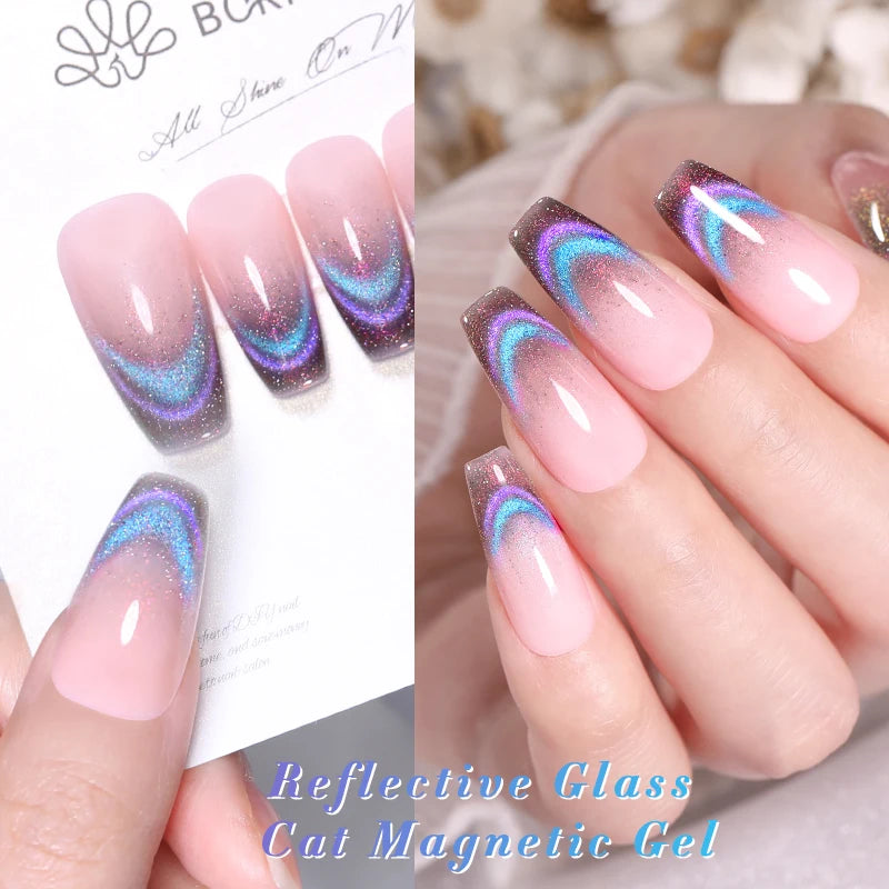 BORN PRETTY 10ml Black Glass Cat Magnetic Gel Nail Polish Punk Style Nail Art Manicure Varnis Semi Permanent Gel