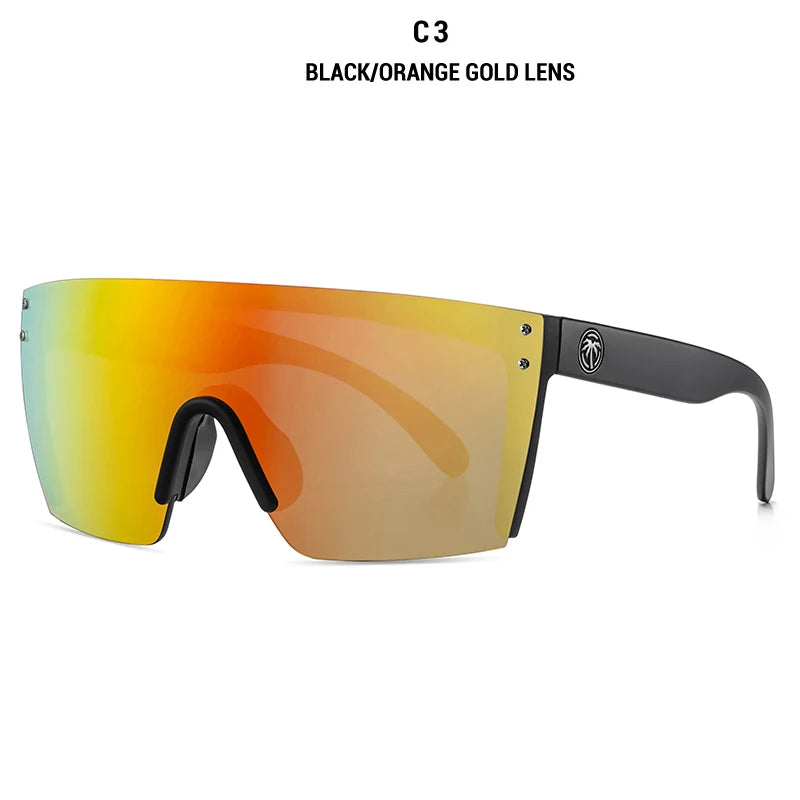 NEW luxury BRAND Mirrored Polarized lens heat wave Sunglasses men sport goggle uv400 protection with case