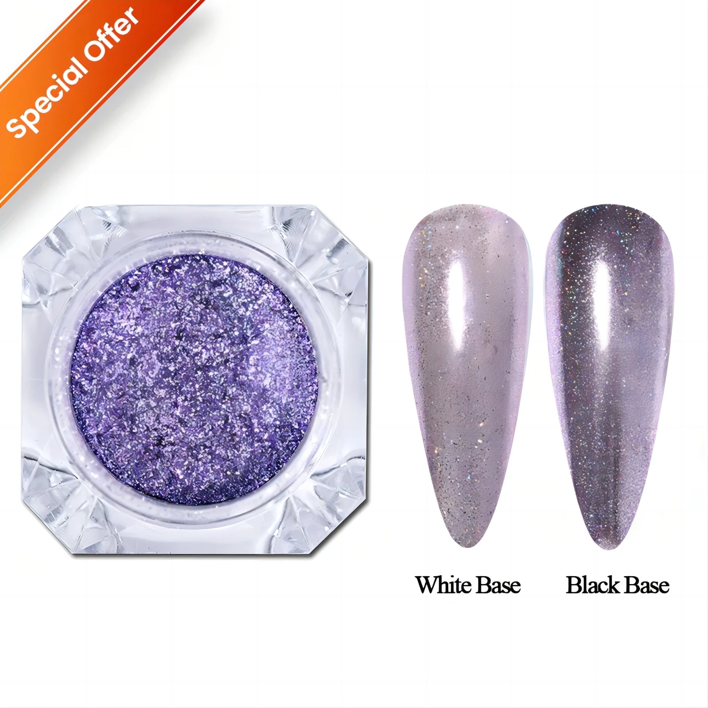 1Box Moonlight Mirror Nail Powder Silver Fine Glitter Metallic Effect Pigment UV Gel Polish Chrome Dust Aurora Nail Decorations