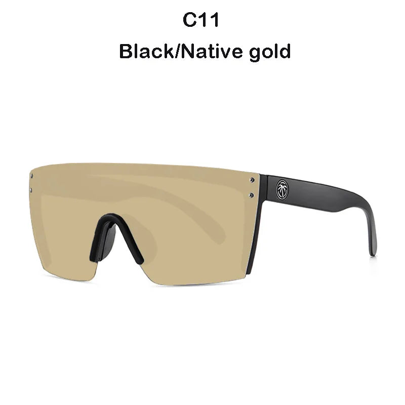 NEW luxury BRAND Mirrored Polarized lens heat wave Sunglasses men sport goggle uv400 protection with case