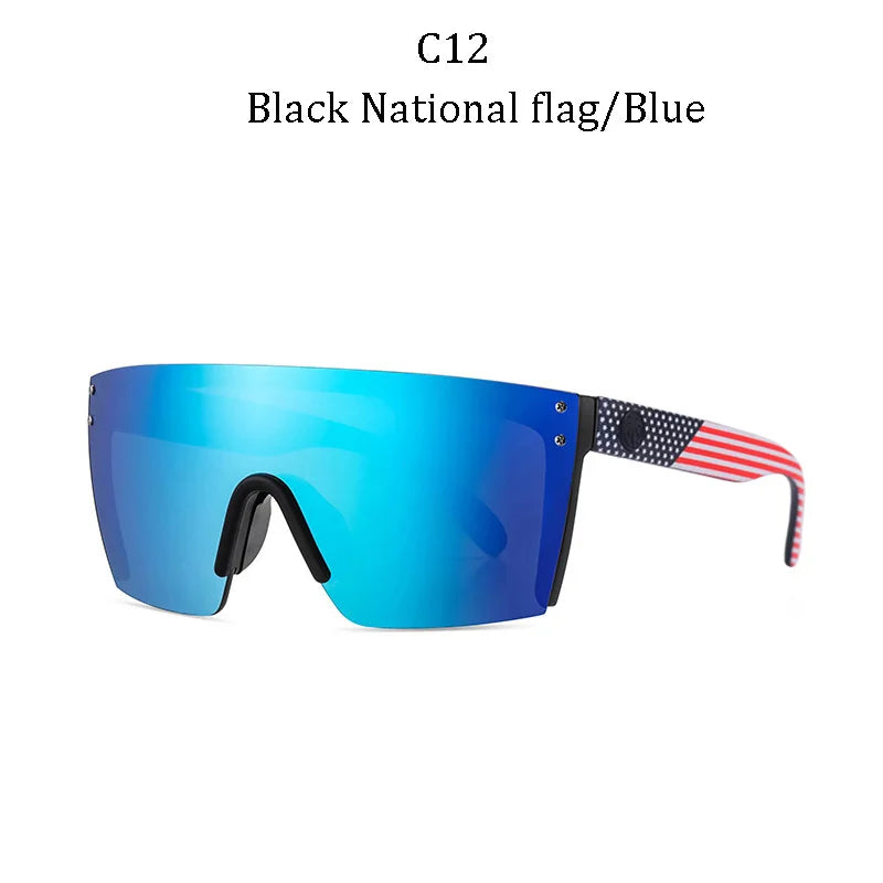 NEW luxury BRAND Mirrored Polarized lens heat wave Sunglasses men sport goggle uv400 protection with case