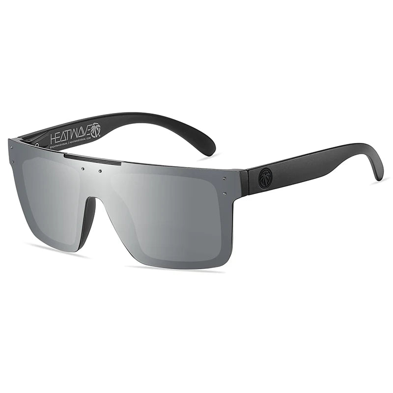 NEW luxury BRAND Mirrored Polarized lens heat wave Sunglasses men sport goggle uv400 protection with case