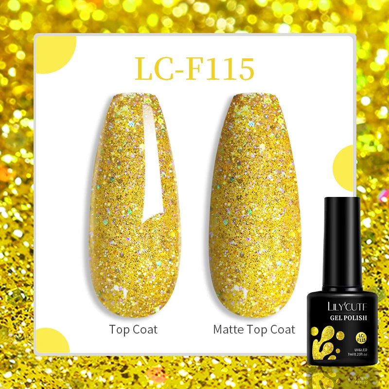 LILYCUTE 129 Colors 7ML Nail Gel Polish Nail Supplies Vernis Semi Permanent Nail Art Manicure Soak Off LED UV Gel Nail Varnishes