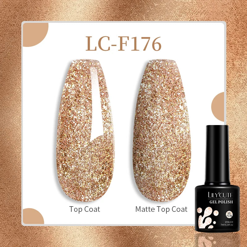 LILYCUTE 129 Colors 7ML Nail Gel Polish Nail Supplies Vernis Semi Permanent Nail Art Manicure Soak Off LED UV Gel Nail Varnishes
