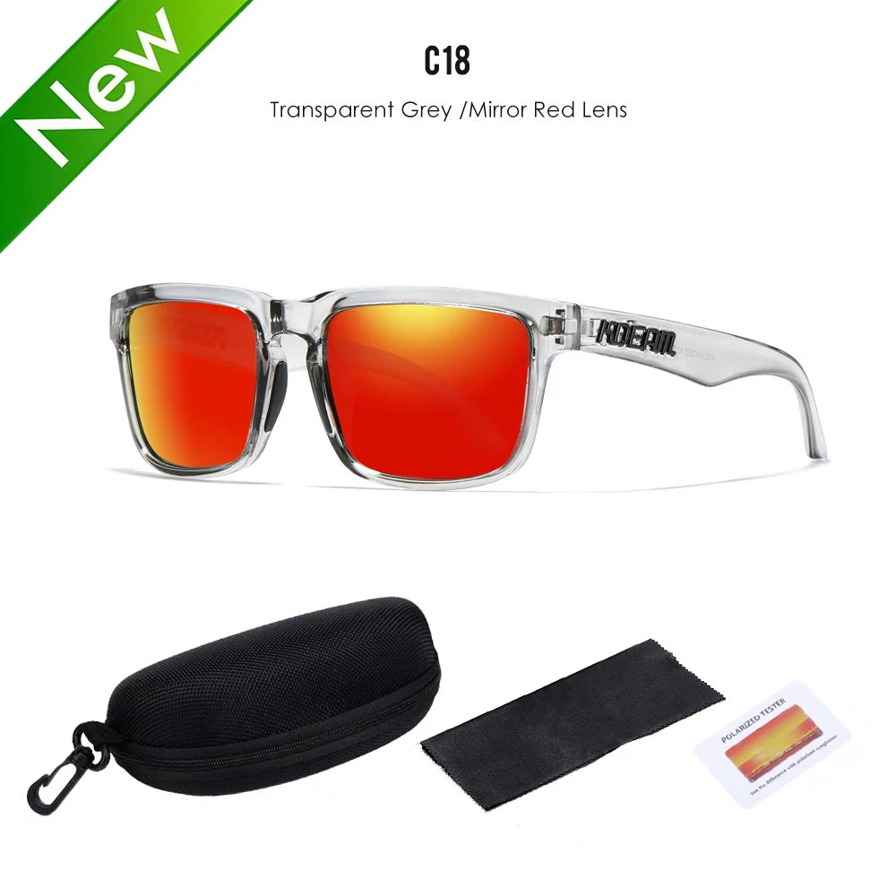 2025 Kdeam Polarized Sunglasses for Men Women Fashion Unisex Brand Trendy Outdoor Eyewear For Couple Mirror red lens