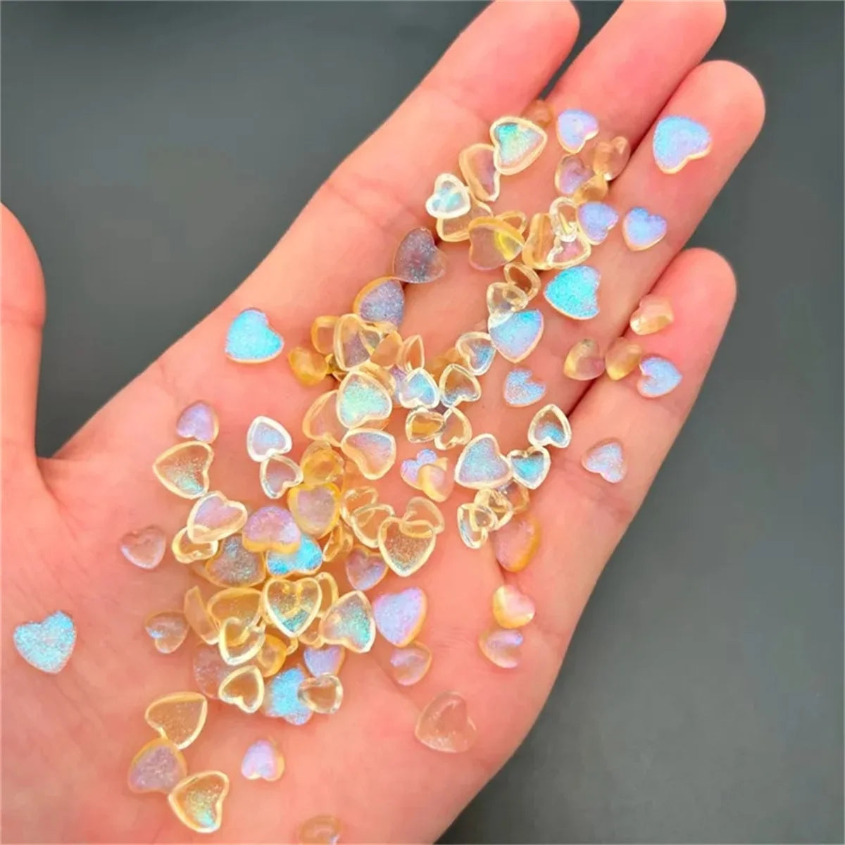 50pcs Japanese Kawaii Heart Accessories Resin Nail Art Charms Cartoon Love Nail Decorations Mixed Sizes Manicure Rhinestones DIY