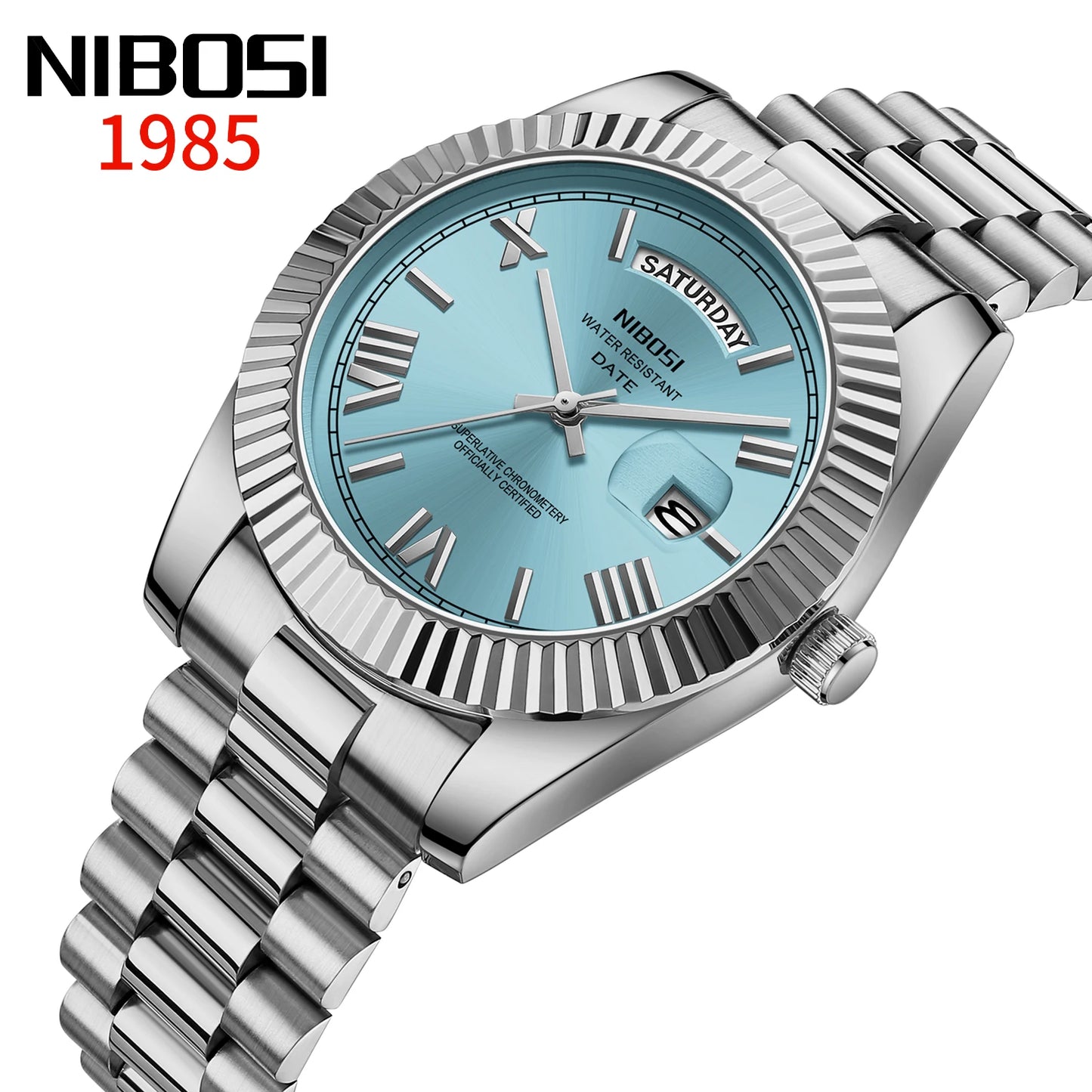 NIBOSI Brand Original Stainless Steel Quartz Watches For Men Luxury Date Display Luminous Fashion Men's Watch relogios masculino