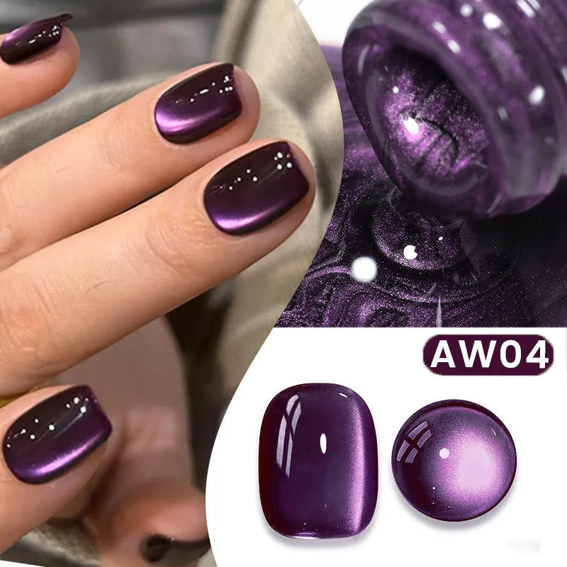BORN PRETTY 10ml Super Shining Reflective Cat Magnetic Gel Ultra Shine Glitter Red Silver Soak Off UV LED Gel Nail Art Varnish