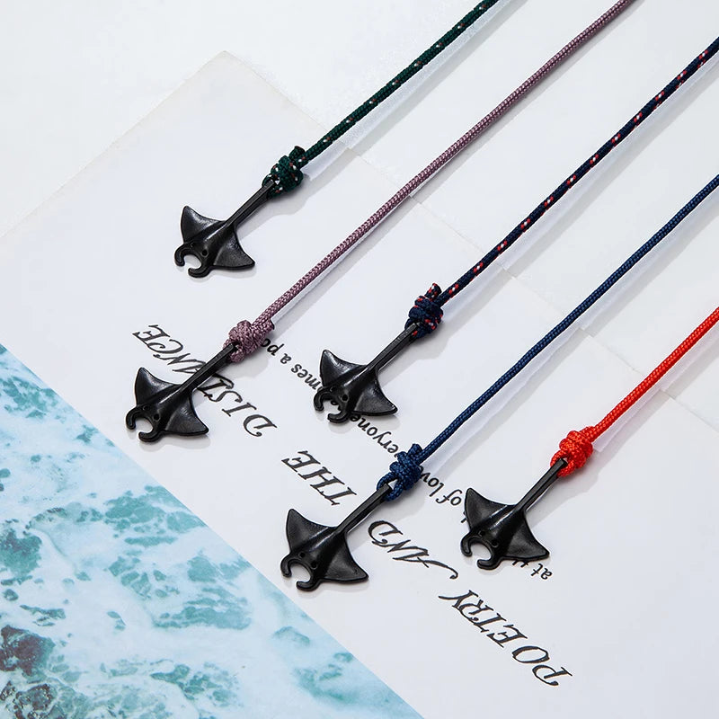 Ocean Animals Cute Manta Ray Bracelet Men Women Adjustable Paracord Rope Couple Bracelets Summer Beach Surfing Party Bangle Gift