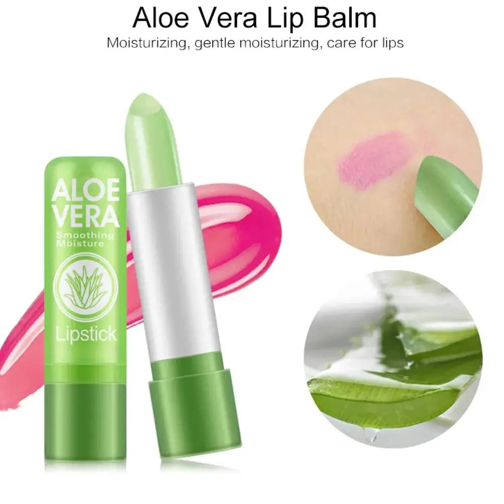 Aloe Vera Moisture Lip Balm Temperature Changed Color Lipstick Long Lasting Nourishing Lips Care lip Makeup 1/3/5pcs