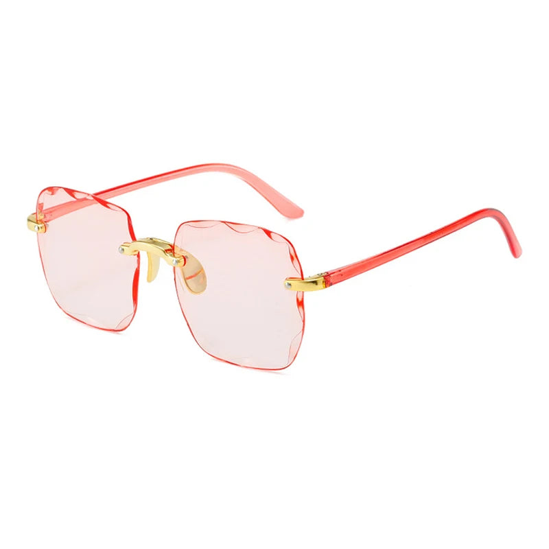 2024 New Rimless Women's Sunglasses Fashion Gradient Lenses Sun glasses Lady Vintage Alloy Legs Classic Designer Shades UV400