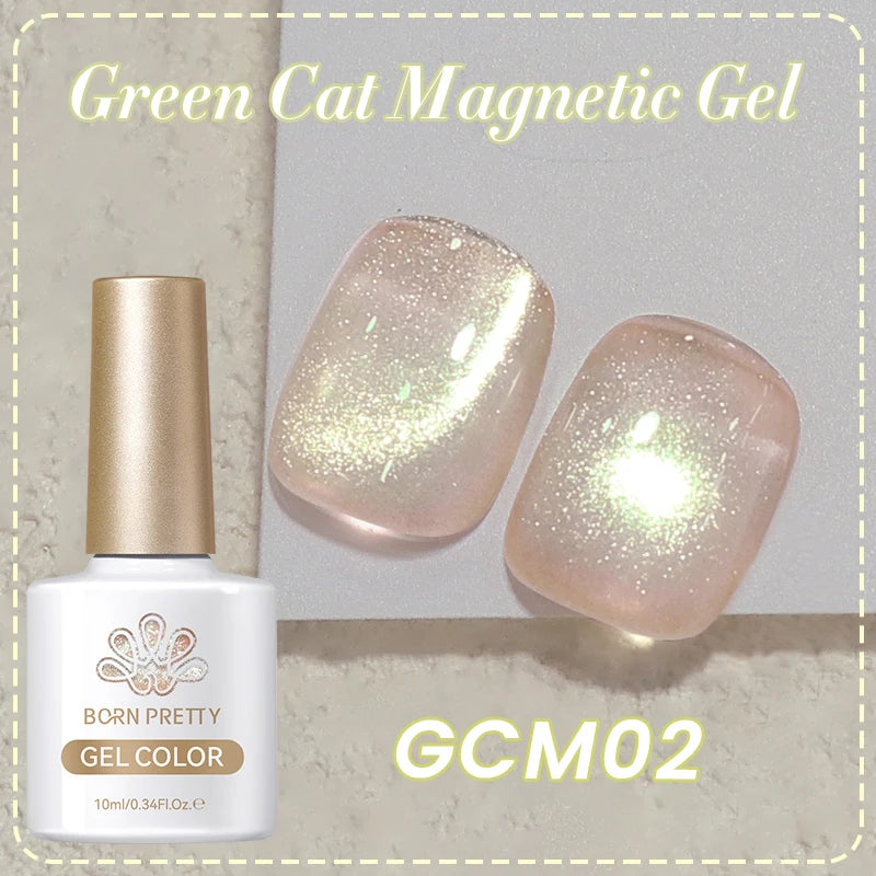 BORN PRETTY 10ml Black Glass Cat Magnetic Gel Nail Polish Punk Style Nail Art Manicure Varnis Semi Permanent Gel