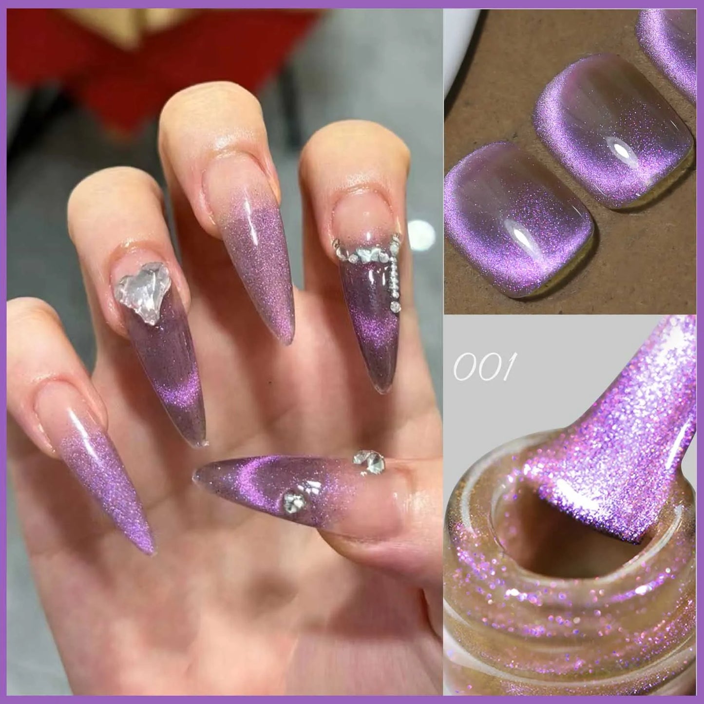 Aurora Blue Tears Cat Eye Magnetic Gel Nail Polish Sparkling Shimmer Fairy Crystal Magnetic Gel Nail Polish for DIY Charm Nails
