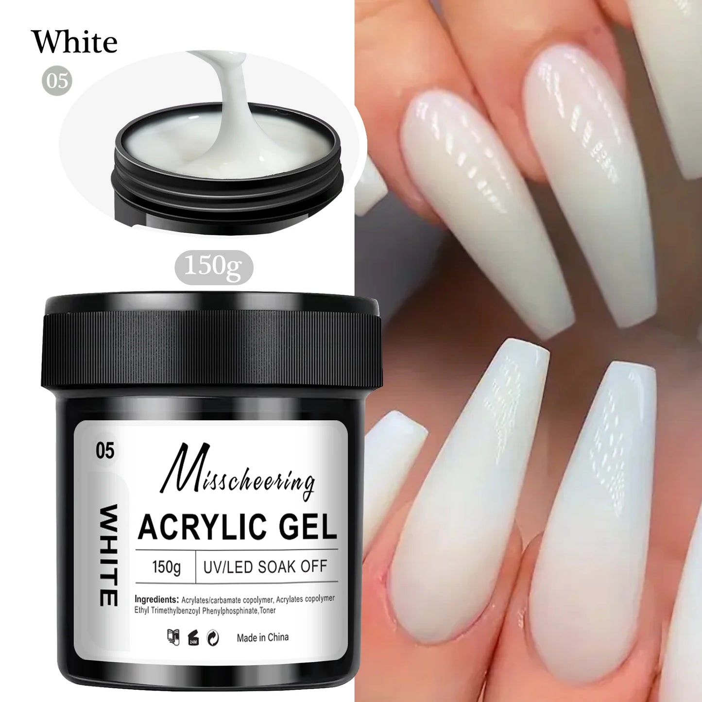 150g Large Capacity Nail Extension Gel Acrylic Semi-Permanent UV/LED Gel Varnish Suitable for DIY Design Nail Art Extension Tool