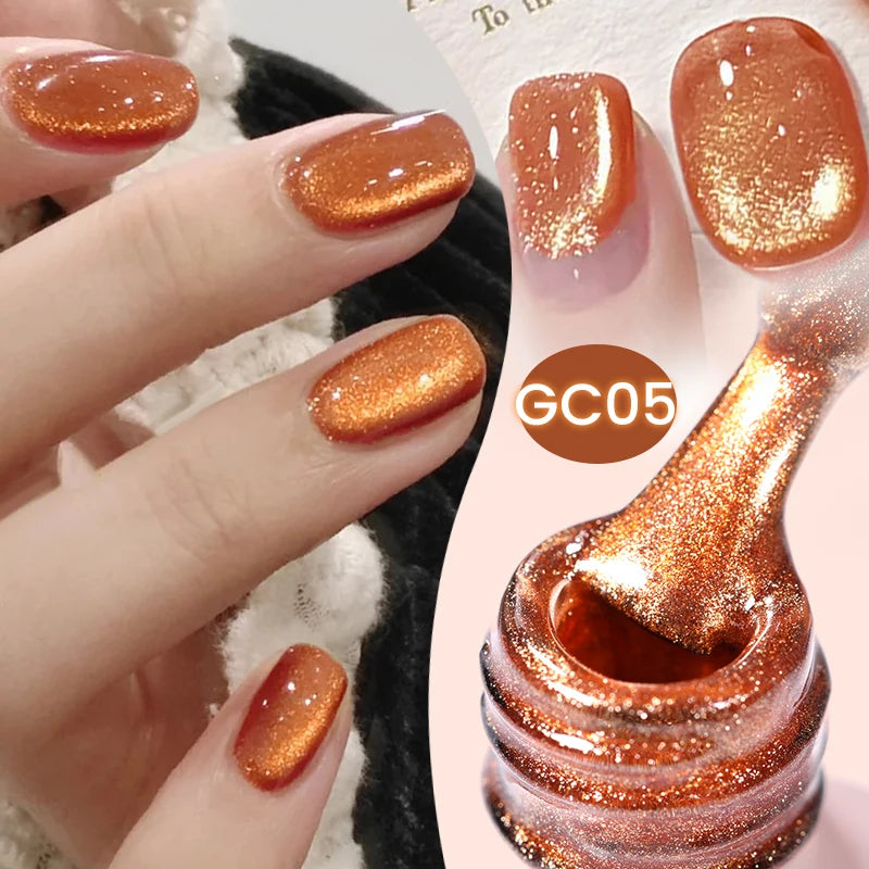 BORN PRETTY 10ml Super Shining Reflective Cat Magnetic Gel Ultra Shine Glitter Red Silver Soak Off UV LED Gel Nail Art Varnish