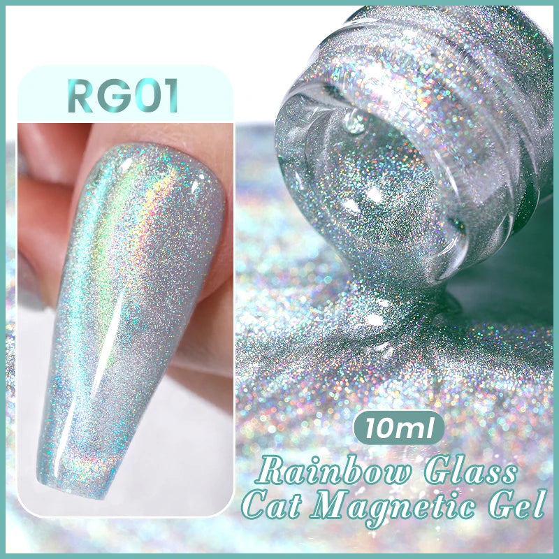 BORN PRETTY 10ml Black Glass Cat Magnetic Gel Nail Polish Punk Style Nail Art Manicure Varnis Semi Permanent Gel