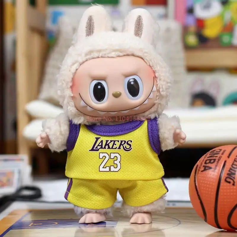 New Sale Only Selling Clothes 17cm First Second Generation Labubu Basketball Clothes Cute Doll Decoration Handmade Doll Clothes