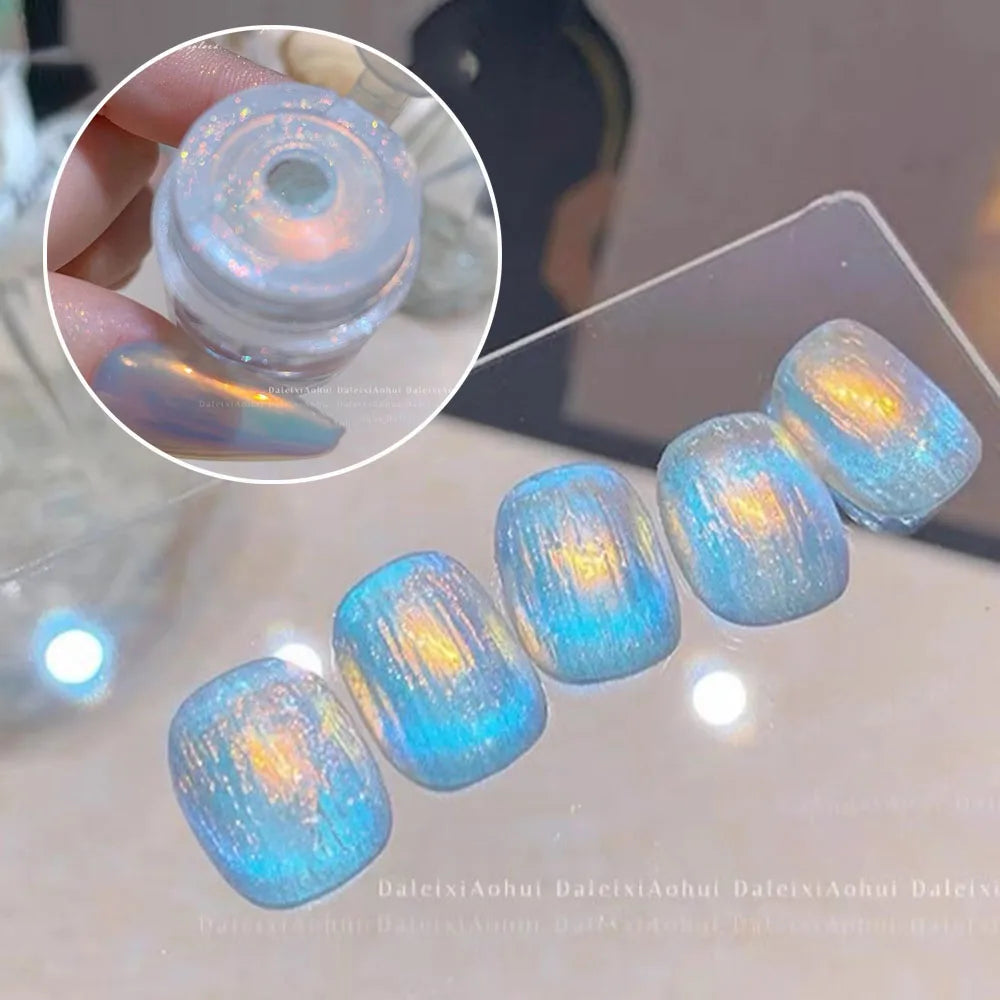 Aurora Colorful Chrome Unicorn Nail Powder Moonlight Mirror Nail Glitter Pigment Metallic Effect Pigment UV Gel Polish Powder