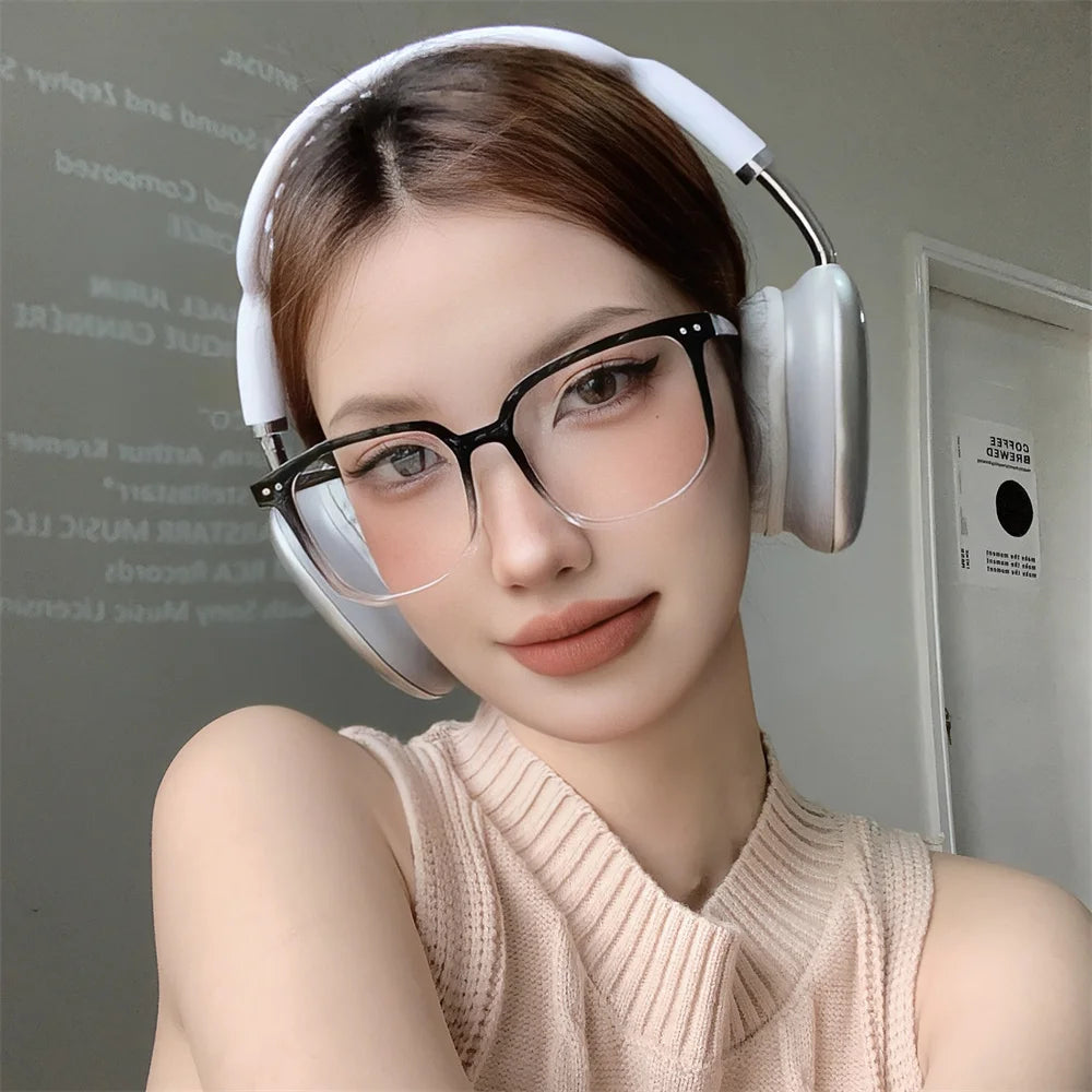 Large Square Frame Anti-Blue Light Glasses Fashion Retro Men Women Computer Gaming Eye Protection Classic Plain Glass Spectacles