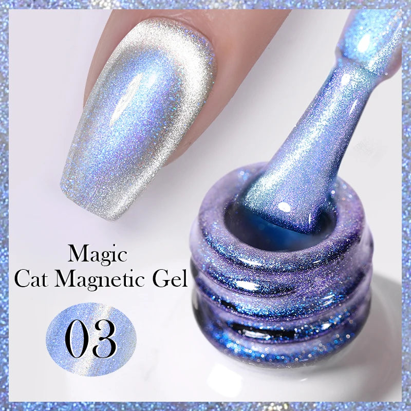 BORN PRETTY 10ml Auroras Blue Cat Magnetic Gel Nail Polish for Winter Nails Jelly Glass Water Light Varnis Semi Permanent Nail
