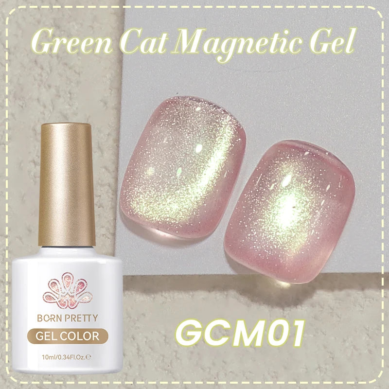 BORN PRETTY 10ml Black Glass Cat Magnetic Gel Nail Polish Punk Style Nail Art Manicure Varnis Semi Permanent Gel