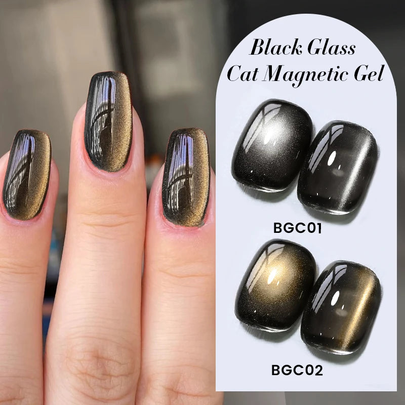 BORN PRETTY 10ml Black Glass Cat Magnetic Gel Nail Polish Punk Style Nail Art Manicure Varnis Semi Permanent Gel