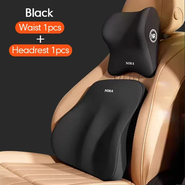 2025 Car Memory Foam Headrest Set Car Neck Pillow Car Lumbar Waist Cushion Waist Support Car Seat Pillow Accessories Tools