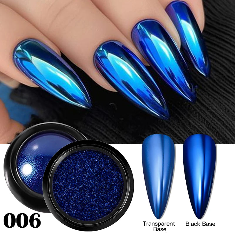 Metallic Nail Glitter Powder Super Bright Gold Silver Red Solid Mirror Pigment Dust For Gel Nail Polish Valentines Decoration