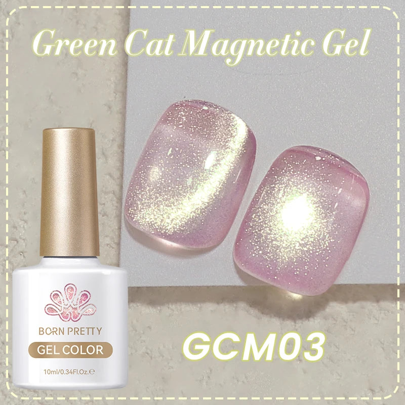 BORN PRETTY 10ml Black Glass Cat Magnetic Gel Nail Polish Punk Style Nail Art Manicure Varnis Semi Permanent Gel