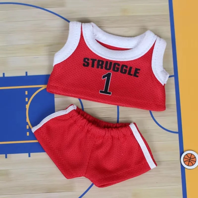 New Sale Only Selling Clothes 17cm First Second Generation Labubu Basketball Clothes Cute Doll Decoration Handmade Doll Clothes